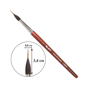 Колонок и белка графическая круглая Roubloff "DКG3R" №7 на короткой ручке