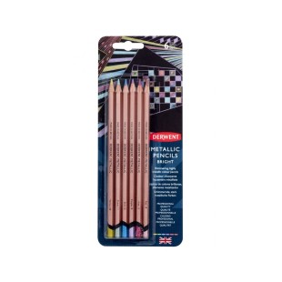 Набор цветных карандашей Derwent "Metallic" 6 штук / яркие цвета