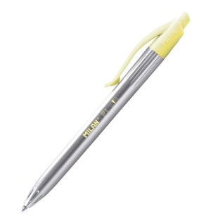 Ручка шариковая Milan "P1 silver" желтая, 1.0мм, чернила синие
