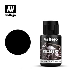 Акрилово-полиуретановый грунт Vallejo "Primers" 77.660 Gloss Black, 32 мл