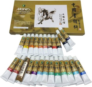 Тушь китайская жидкая Marie’s "Chinese Painting set" 24 цвета в картонной упаковке