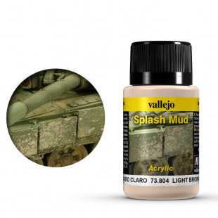 Краска для сборных моделей Vallejo, серия "Weathering Effects", цвет 73.804 Light Brown Splash Mud (Брызги грязи светло-коричневые)