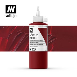 Акриловая краска Vallejo "Studio" #26 Rose Madder (Мареновый розовый), 200мл
