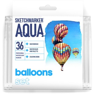 Набор акварельных маркеров Sketchmarker Aqua "Balloons" 36 цветов