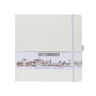 Блокнот для зарисовок Sketchmarker 20x20см, 140г/м2, 80л, твердая обложка Белый