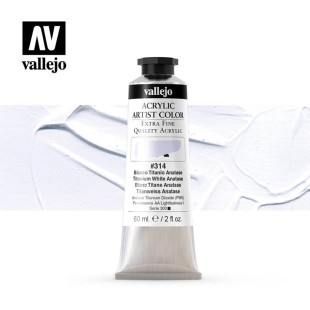 Акрил Vallejo "Artist color" #314 Titanium White Anatase/Белила титановые Anatase 16.314, (60 мл)
