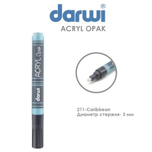 Акриловый маркер Darwi "Acryl Opak" №211 Карибский, наконечник 3 мм