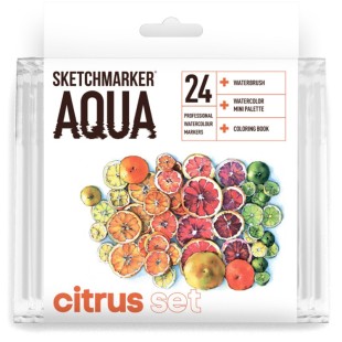 Набор акварельных маркеров Sketchmarker Aqua "Citrus Set" 24 цвета