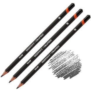 Комплект графитных карандашей Derwent "Graphic" 9B (3 штуки)