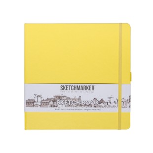 Блокнот для зарисовок Sketchmarker 20x20см, 140г/м2, 80л, твердая обложка Лимонный