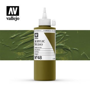 Акриловая краска Vallejo "Studio" #48 Olive Green (Оливковой) 22.048, 200 мл (V-22048)