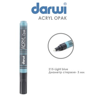 Акриловый маркер Darwi "Acryl Opak" №215 Светло-синий, наконечник 3 мм
