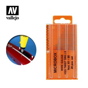Набор сверл Vallejo "Microbox" 20 шт (61-80 mm)