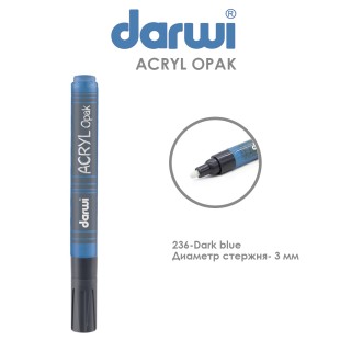 Акриловый маркер Darwi "Acryl Opak" №236 Темно-синий, наконечник 3 мм