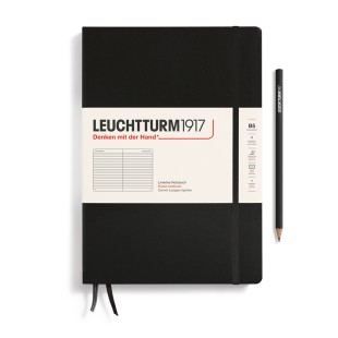 Блокнот в линейку Leuchtturm1917 "Composition" B5, 109л, 80гр/м², твердая обложка, Черный (366185)