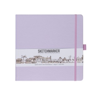 Блокнот для зарисовок Sketchmarker 20x20см, 140г/м2, 80л, твердая обложка Фиолетовый пастельный