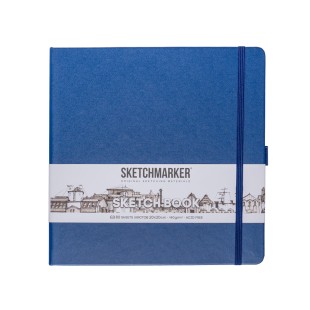Блокнот для зарисовок Sketchmarker 20x20см, 140г/м2, 80л, твердая обложка Королевский синий
