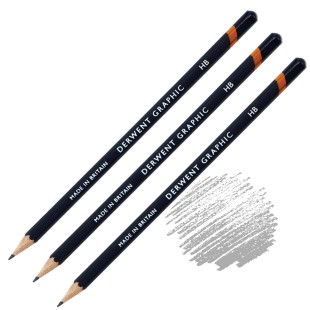 Комплект графитных карандашей Derwent "Graphic" HB (3 штуки)