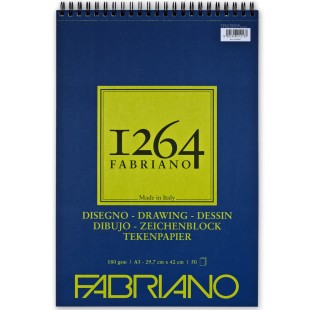 Альбом для графики на спирали Fabriano "1264 Drawing" 29,7х42см, 50л, 180гр/м², мелкозернистая (19100647)