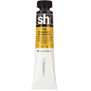 Краска масляная ShinHan "Sh" №728 Желтый насыщенный устойчивый, туба 50мл 