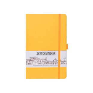 Блокнот для зарисовок Sketchmarker 13x21см, 140г/м2, 80л, твердая обложка Неоновый апельсин