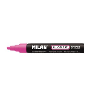 Маркер меловой Milan "Fluoglass" 2-4мм, скошенный, Розовый