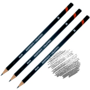 Комплект графитных карандашей Derwent "Graphic" 3B (3 штуки)