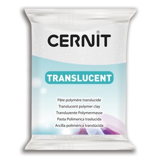 Полимерный моделин Cernit "Translucent" #010 белый с блестками, 56гр