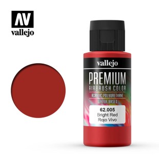 Краска для аэрографии Vallejo "Premium" цвет 62.005 (Bright Red), 60 мл