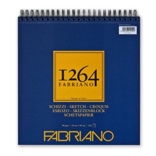Альбом для графики на спирали Fabriano "1264 Sketch" 30х30см, 120л, 90гр/м², мелкозернистая (19100638)