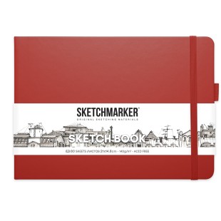 Блокнот для зарисовок Sketchmarker 21x14,8см, 80л, 140гр/м²,твердая обложка,Красный пейзаж