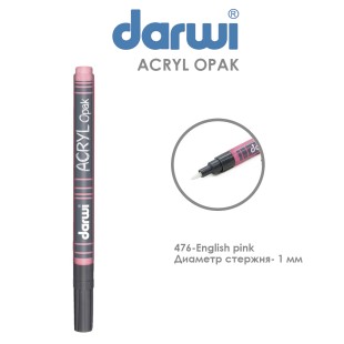 Акриловый маркер Darwi "Acryl Opak" №476 Светлая роза, наконечник 1мм
