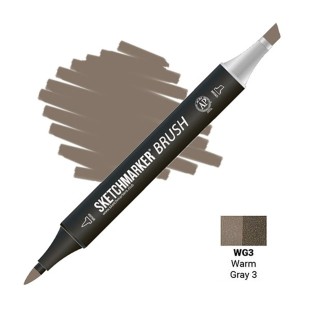Маркер SketchMarker "Brush" WG3 Теплый серый 3