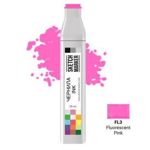 Чернила спиртовые Sketchmarker FL3 Флуоресцентный розовый, 20 мл