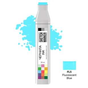 Чернила спиртовые Sketchmarker FL5 Флуорисцентный синий, 20 мл