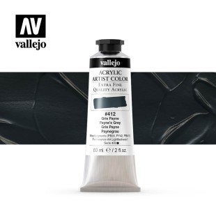 Акрил Vallejo "Artist color" #412 Payne's Grey/ Серый Пейна (60мл)