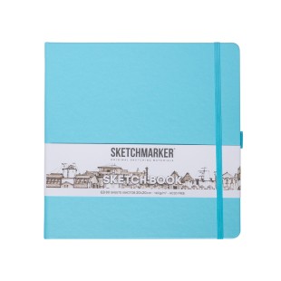 Блокнот для зарисовок Sketchmarker 20x20см, 140г/м2, 80л, твердая обложка Небесно-голубой