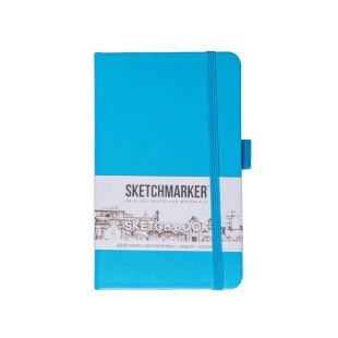 Блокнот для зарисовок Sketchmarker 9x14см, 140г/м2, 80л, твердая обложка Синий Карибский