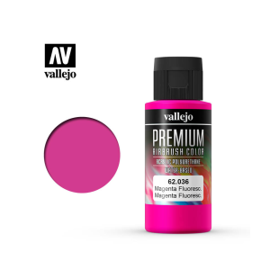 Краска для аэрографии Vallejo "Premium" цвет 62.036 (Fluorescent Magenta), 60 мл