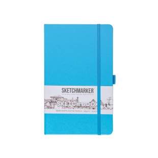 Блокнот для зарисовок Sketchmarker 13x21см, 140г/м2, 80л, твердая обложка Синий Карибский