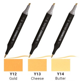 Комплект маркеров Sketchmarker "Brush" 3 оттенка (Y12, Y13, Y14)