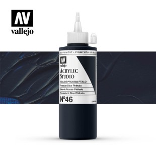 Акриловая краска Vallejo "Studio" #46 Phthalocyanine Prussian Blue (Голубой прусский), 200мл