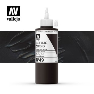 Акриловая краска Vallejo "Studio" #49 Van Dyck Brown (Ван Дик коричневый), 200мл