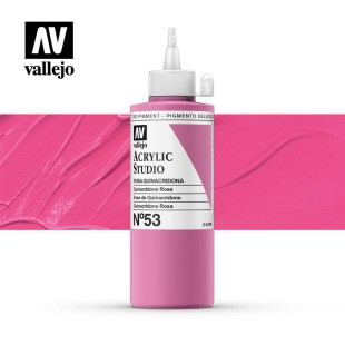 Акриловая краска Vallejo "Studio" #53 Quinacridone Rose (Розовый Хинакридон), 200мл