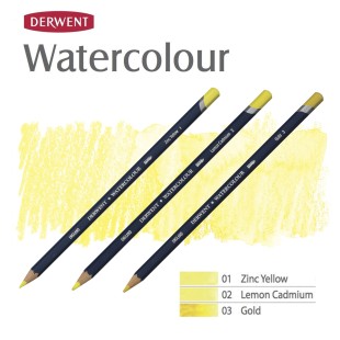 Комплект карандашей акварельных Derwent "Watercolour" Желтые оттенки (№01, 02, 03)