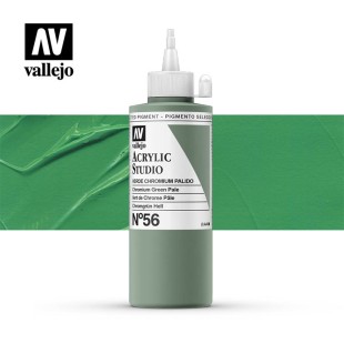 Акриловая краска Vallejo "Studio" #56 Chromium Pale Green (Хром бледно-зеленый), 200мл