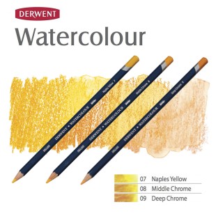 Комплект карандашей акварельных Derwent "Watercolour" Желтые оттенки (№07, 08, 09)