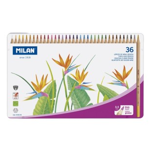 Набор цветных карандашей "Milan" 36 цветов, шестигранные, грифель 3.5мм 